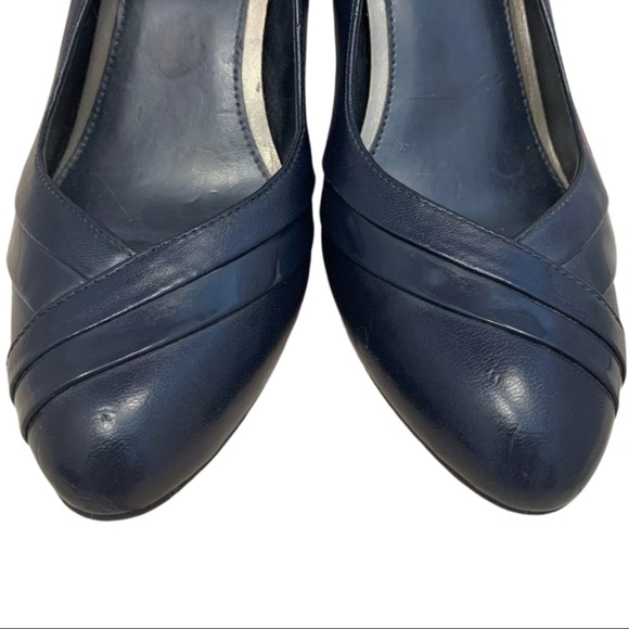 🎀east5th Blue Closed Toe Slip On Vintage Heel 6 - Picture 4 of 13